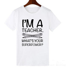 Load image into Gallery viewer, Vestido t-shirt Korean version solid color white style wild cute letter shirt printing series polyester short-sleeved dress coat